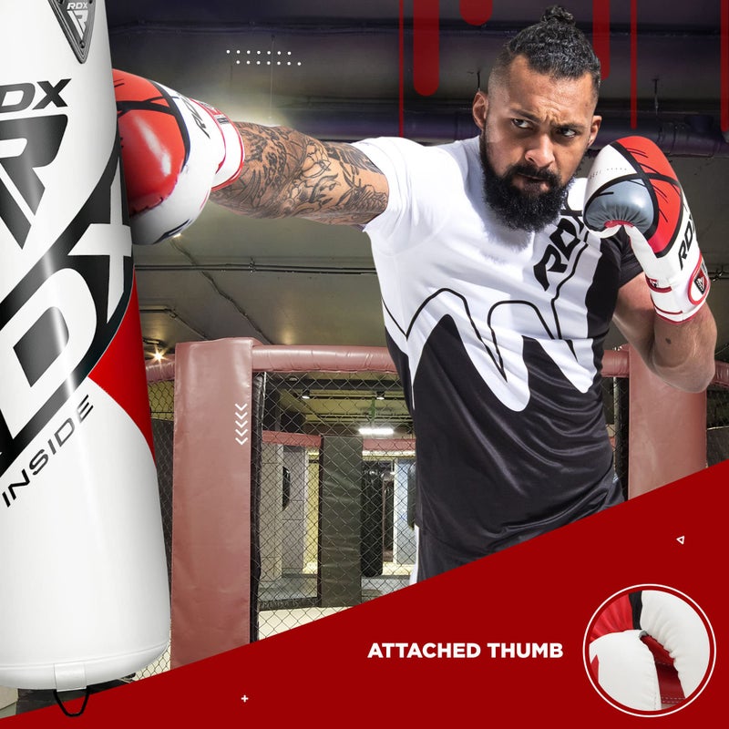 ار دي اكس قفازات الملاكمة RDX EGO Sparring Muay Thai Kickboxing MMA قفازات التدريب الثقيلة Maya Hide جلدية جيدة التهوية طويلة الدعم كيس اللكم وسادات التمرين للرجال والنساء البالغين 8 10 12 14 16 أونصة - Image 4